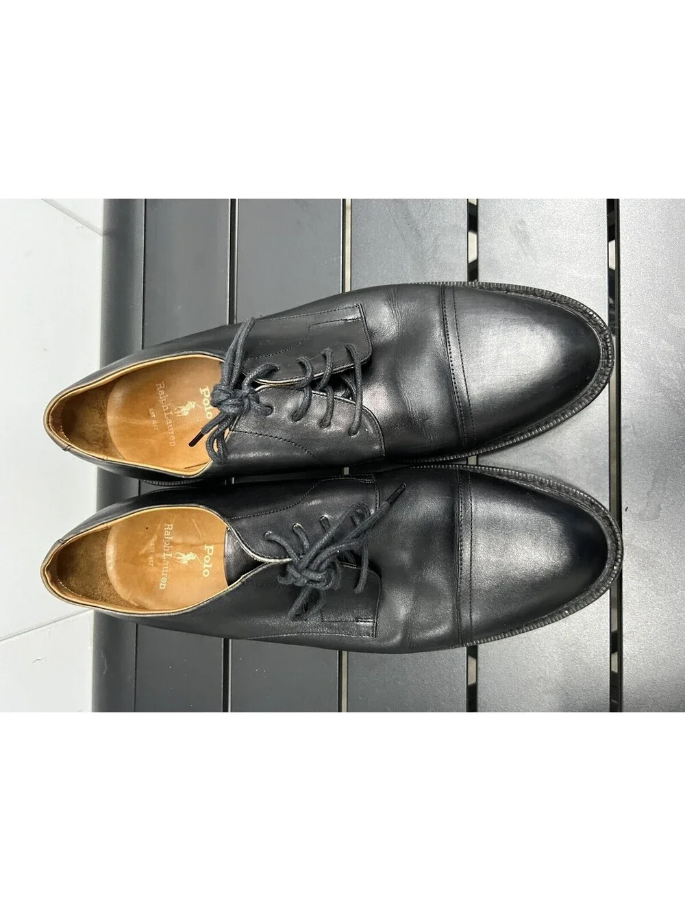 Polo Ralph Lauren Men’s Ashe Derby Leather Oxford Dress Formal Shoes  Size 12